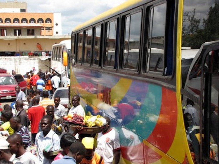 Cruising through Zambia on buses.